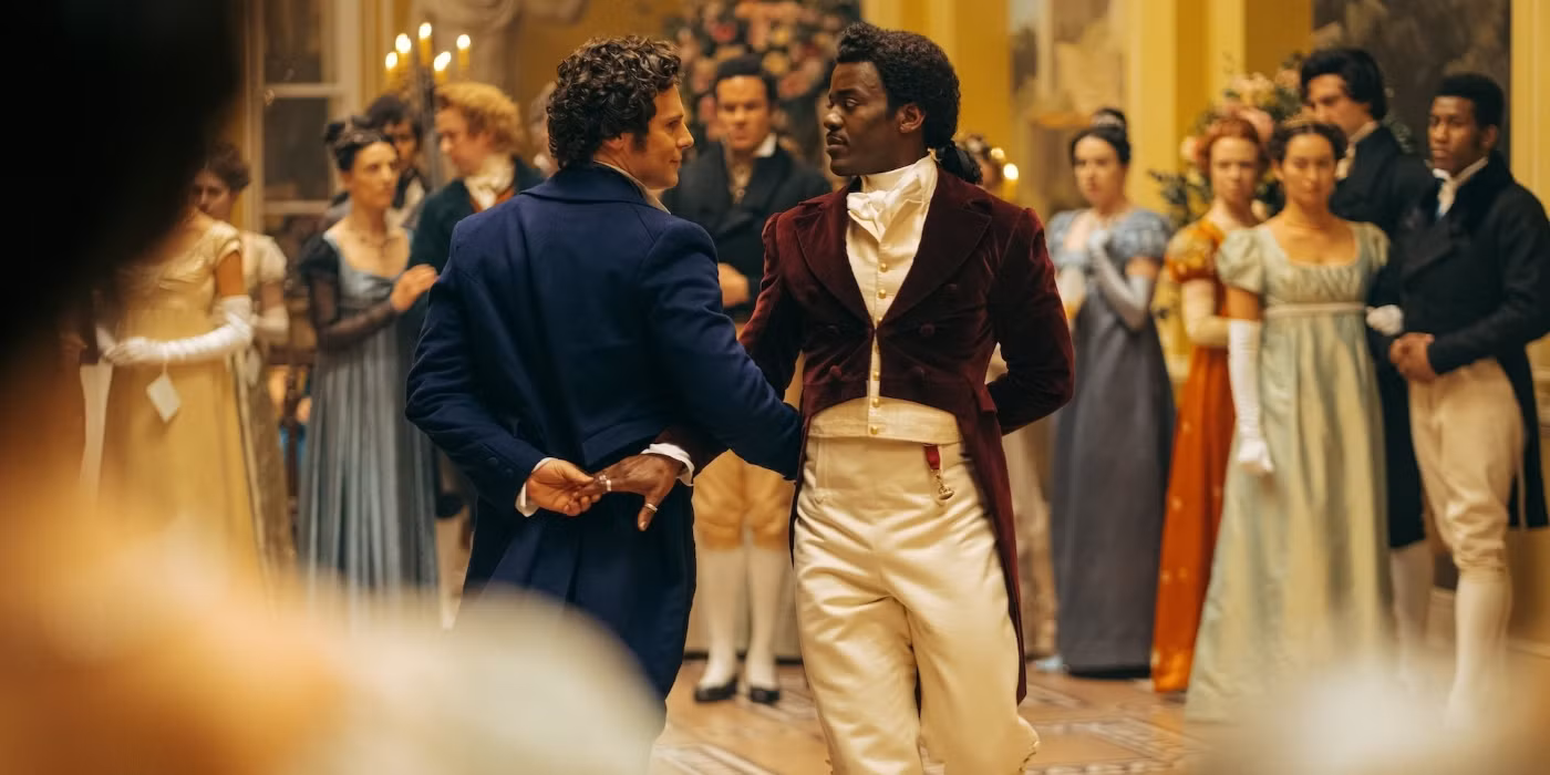 Ncuti Gatwa and Jonathan Groff dancing in Doctor Who: Rogue